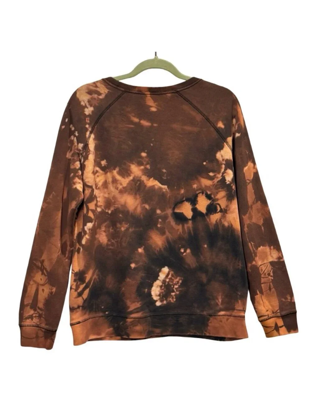 Nike Sweatshirt Mens XL Custom Bleach Tie Dye Pullover Brown Y2K Grunge Logo